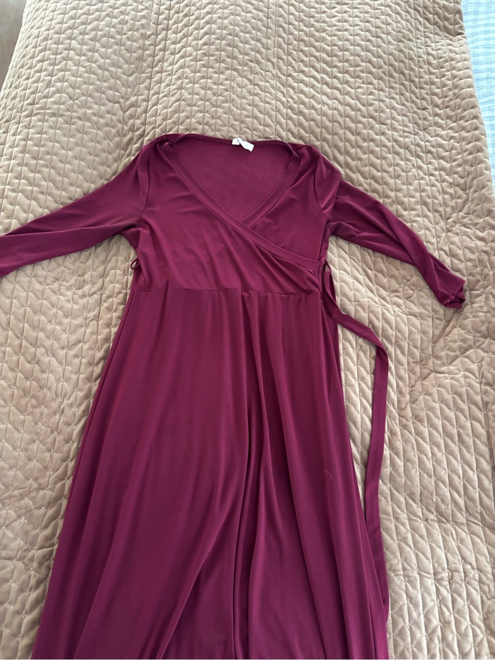 Amazon Women's Burgundy Wrap Maxi Dress